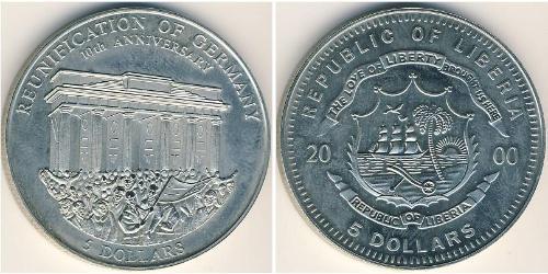 5 Dollar Liberia Cuivre/Nickel 