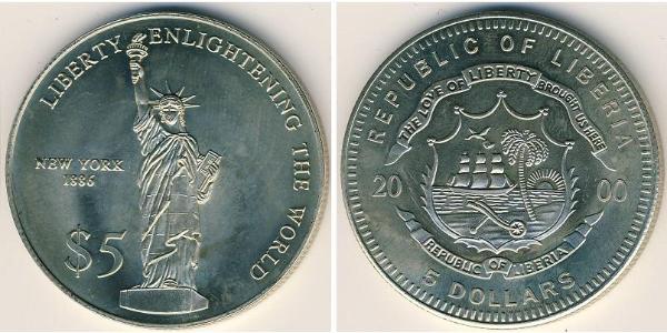 5 Dollar Liberia Cuivre/Nickel 