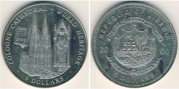 5 Dollar Liberia Cuivre/Nickel 