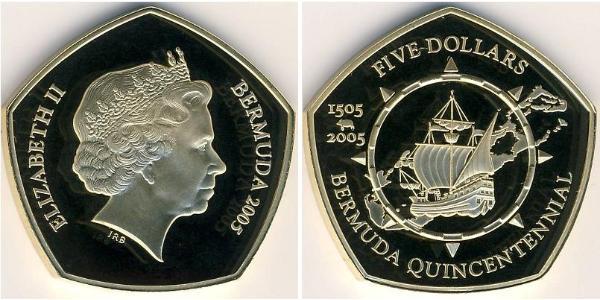 5 Dollar Bermuda Gold Elizabeth II (1926-2022)