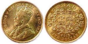 5 Dollar Canada Gold George V of the United Kingdom (1865-1936)