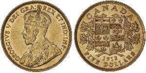 5 Dollar Canada Gold George V of the United Kingdom (1865-1936)