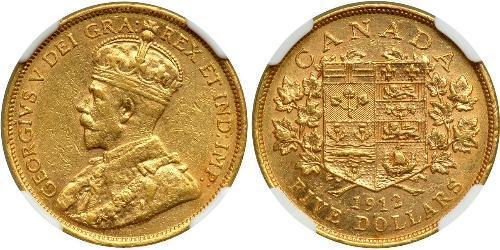 5 Dollar Canada Gold George V of the United Kingdom (1865-1936)