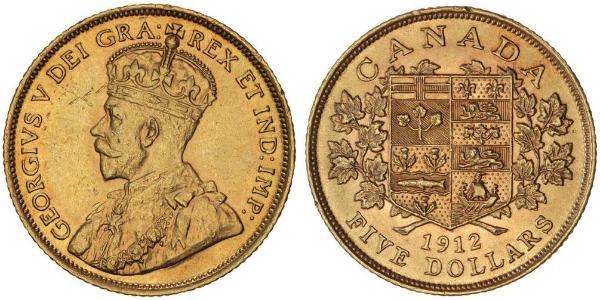 5 Dollar Canada Gold George V of the United Kingdom (1865-1936)