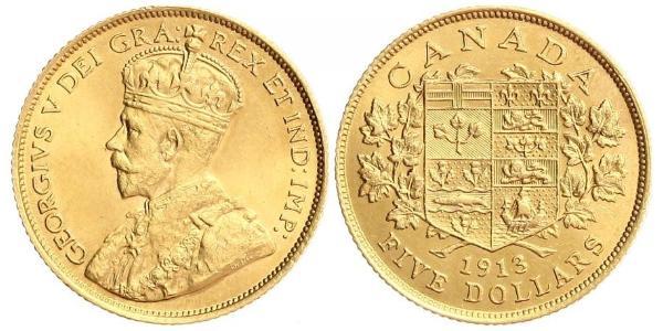 5 Dollar Canada Gold George V of the United Kingdom (1865-1936)