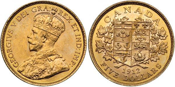 5 Dollar Canada Gold George V of the United Kingdom (1865-1936)