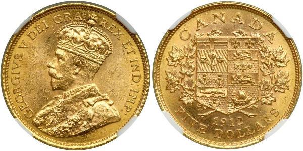 5 Dollar Canada Gold George V of the United Kingdom (1865-1936)