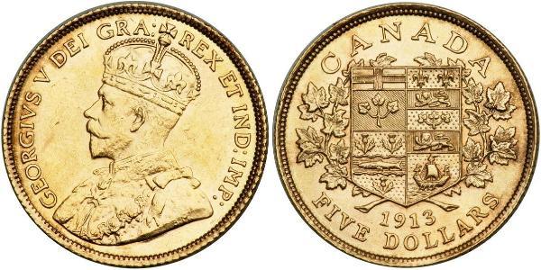 5 Dollar Canada Gold George V of the United Kingdom (1865-1936)
