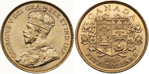 5 Dollar Canada Gold George V of the United Kingdom (1865-1936)