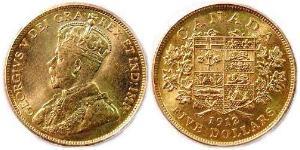 5 Dollar Kanada Gold George V (1865-1936)
