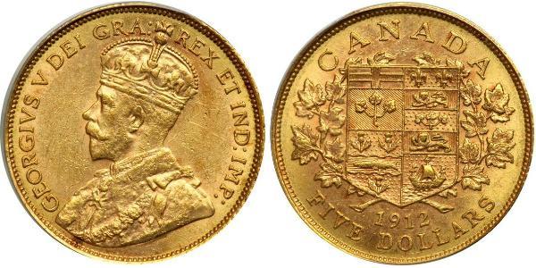 5 Dollar Kanada Gold George V (1865-1936)