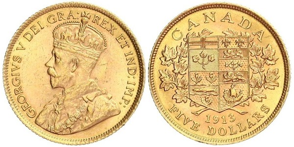 5 Dollar Kanada Gold George V (1865-1936)