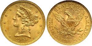 5 Dollar USA (1776 - ) Gold 