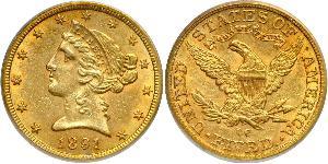 5 Dollar USA (1776 - ) Gold 