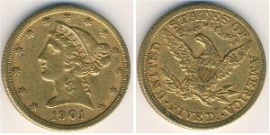 5 Dollar USA (1776 - ) Gold 