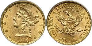 5 Dollar USA (1776 - ) Gold 