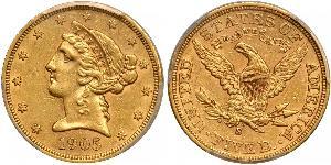 5 Dollar USA (1776 - ) Gold 