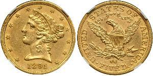 5 Dollar USA (1776 - ) Gold 