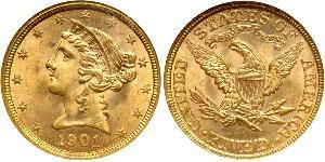 5 Dollar USA (1776 - ) Gold 