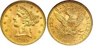 5 Dollar USA (1776 - ) Gold 