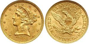 5 Dollar USA (1776 - ) Gold 