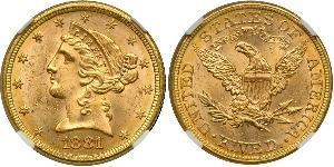 5 Dollar USA (1776 - ) Gold 