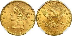 5 Dollar USA (1776 - ) Gold 