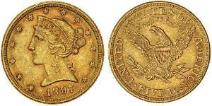 5 Dollar USA (1776 - ) Gold 