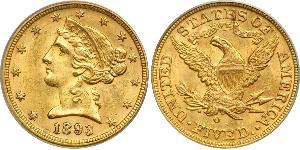 5 Dollar USA (1776 - ) Gold 