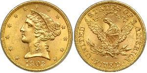 5 Dollar USA (1776 - ) Gold 