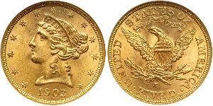 5 Dollar USA (1776 - ) Gold 