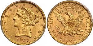 5 Dollar USA (1776 - ) Gold 