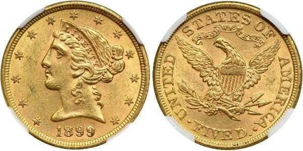 5 Dollar USA (1776 - ) Gold 