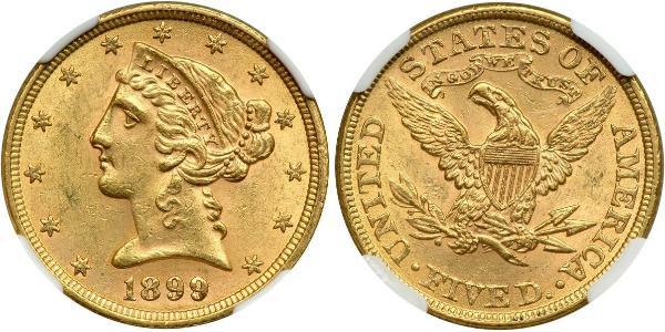 5 Dollar USA (1776 - ) Gold 