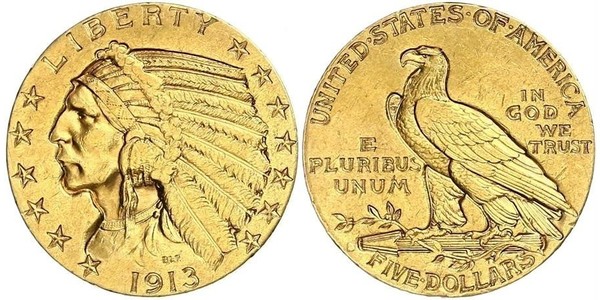 5 Dollar USA (1776 - ) Gold 