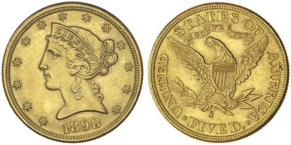 5 Dollar USA (1776 - ) Gold 