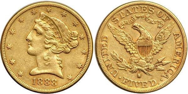 5 Dollar USA (1776 - ) Gold 