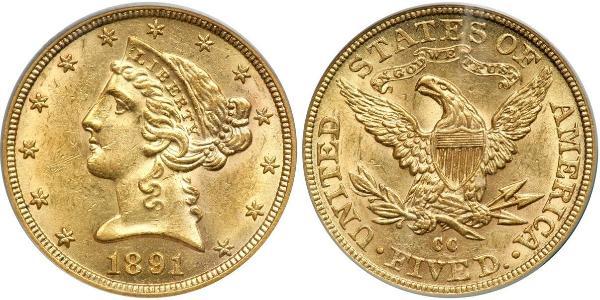 5 Dollar USA (1776 - ) Gold 
