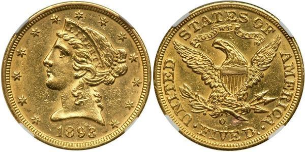 5 Dollar USA (1776 - ) Gold 