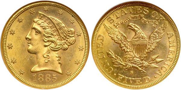 5 Dollar USA (1776 - ) Gold 