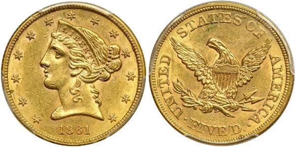 5 Dollar USA (1776 - ) Gold 