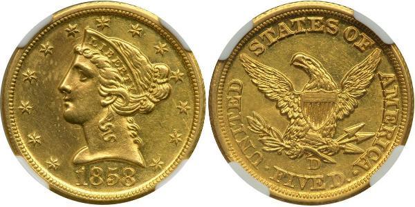 5 Dollar USA (1776 - ) Gold 