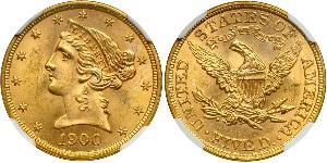 5 Dollar Vereinigten Staaten von Amerika (1776 - ) Gold 