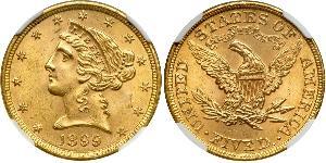 5 Dollar Vereinigten Staaten von Amerika (1776 - ) Gold 