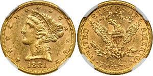 5 Dollar Vereinigten Staaten von Amerika (1776 - ) Gold 