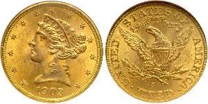 5 Dollar Vereinigten Staaten von Amerika (1776 - ) Gold 