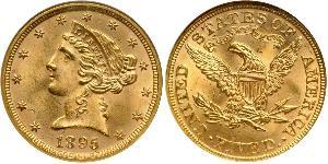 5 Dollar Vereinigten Staaten von Amerika (1776 - ) Gold 