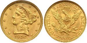 5 Dollar Vereinigten Staaten von Amerika (1776 - ) Gold 