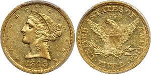 5 Dollar Vereinigten Staaten von Amerika (1776 - ) Gold 