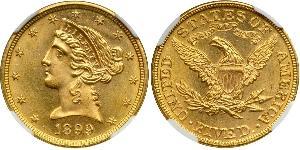 5 Dollar Vereinigten Staaten von Amerika (1776 - ) Gold 